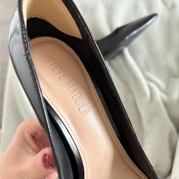 Steve Madden noir black leather heels - Picture 5 of 8